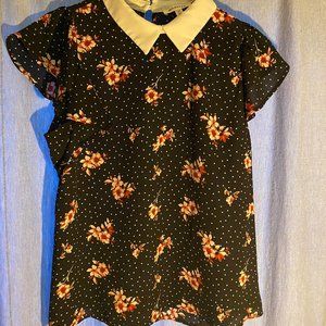 Cute Floral and Polka Dot Blouse